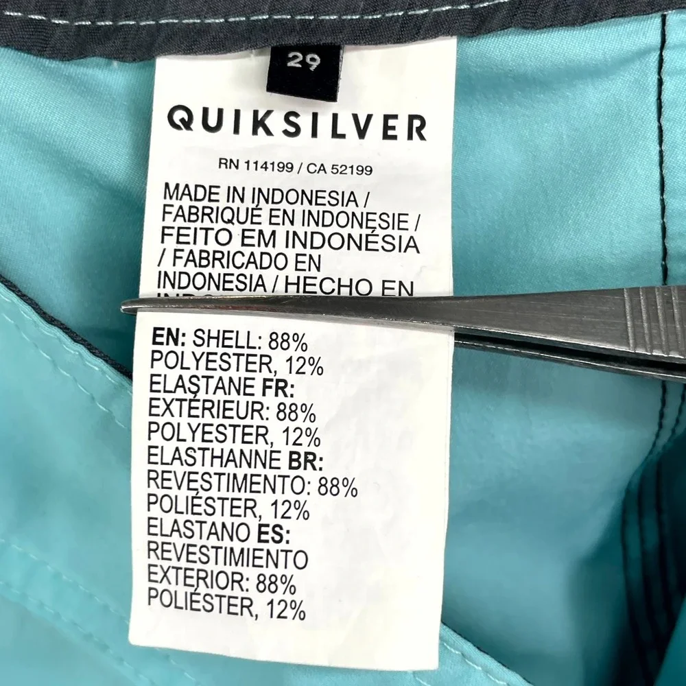 Quiksilver Surfsilk Panel 20 Board Shorts‎ Mens 29 Tropical Palm Leaf Beach Swim